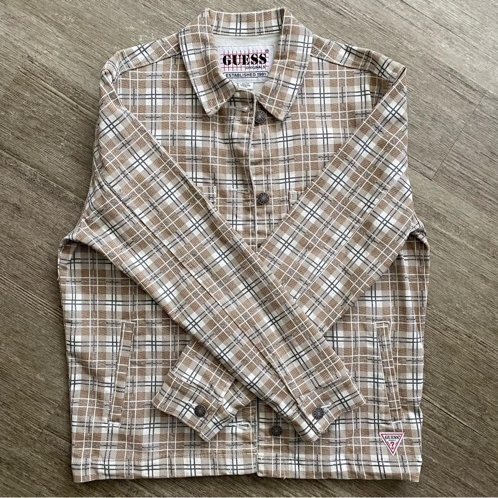 Guess Tan Casual Button Down Jacket - image 1